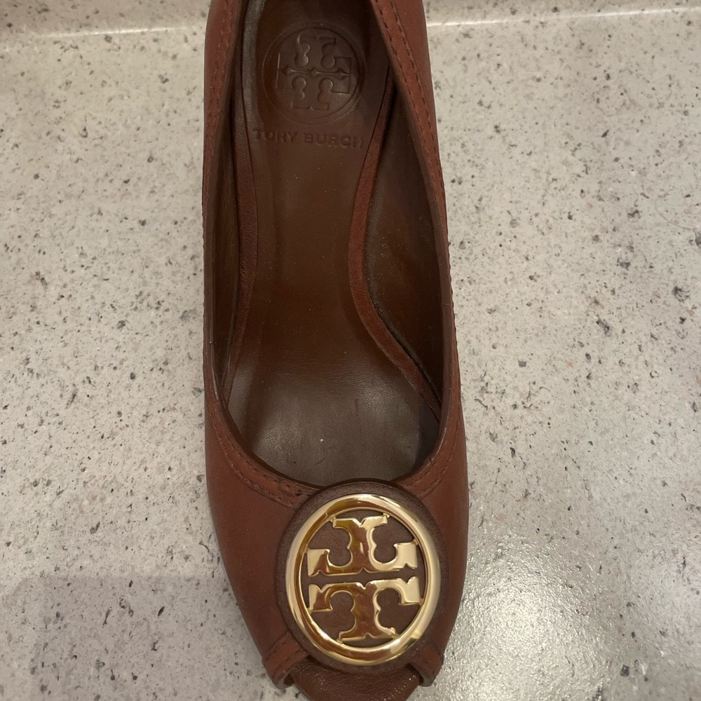 Tory Burch Lowell Peep Toe Wedge